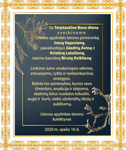 Sveikinimas su Tarptautine Boso diena!