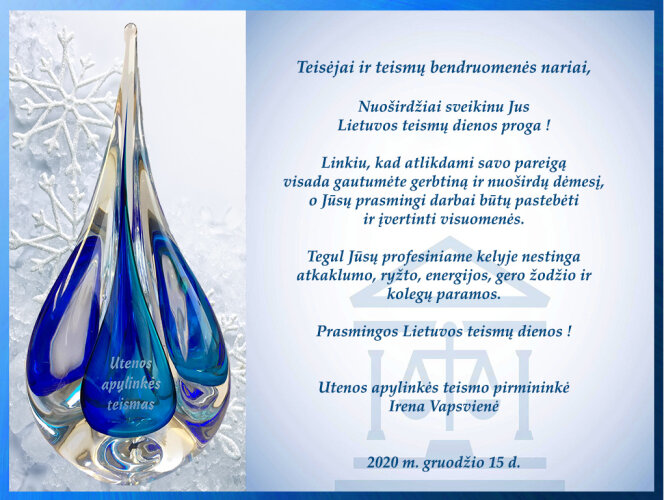 Sveikinimas Lietuvos teismų dienos proga!