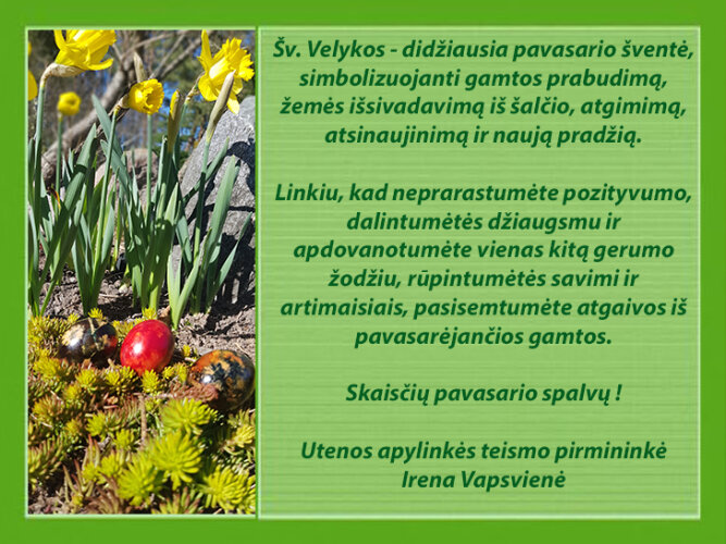 Sveikinimas su šv. Velykomis!