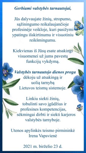 Sveikiname su Valstybės tarnautojo diena!