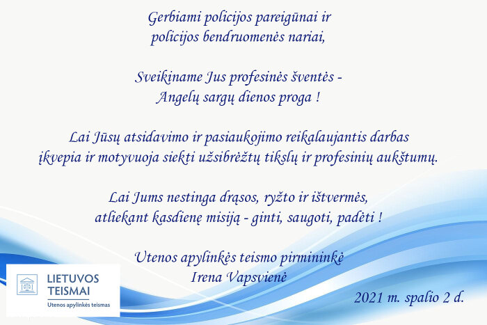 Sveikinimas Angelų sargų dienos proga!