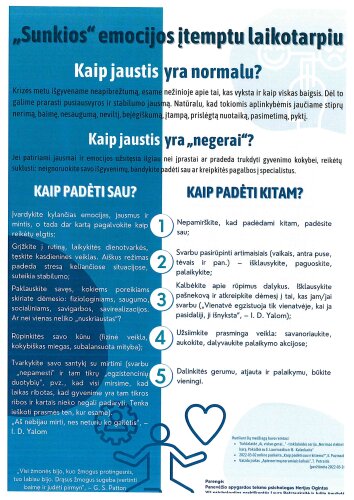 Paskaita ,,Sunkios“ emocijos įtemptu laikotarpiu