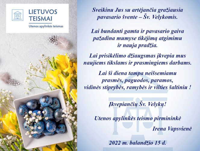 Sveikinimas su šv. Velykomis!