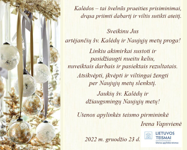 Jaukių šv. Kalėdų ir džiaugsmingų Naujųjų metų!
