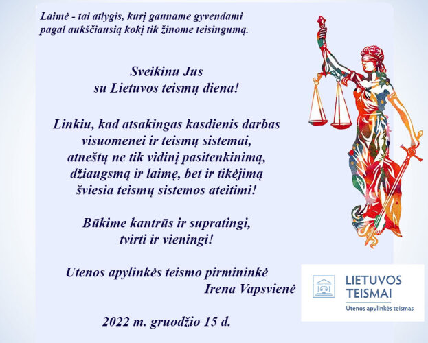Sveikinimas su Lietuvos teismų diena!