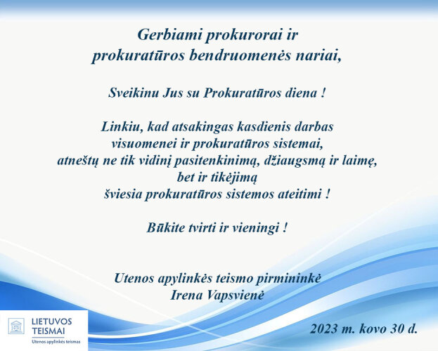 Sveikinimas su prokuratūros diena !
