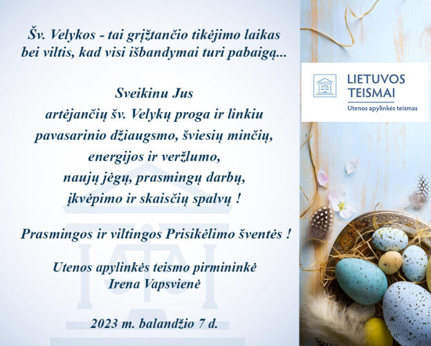 Sveikinimas su šv. Velykomis!