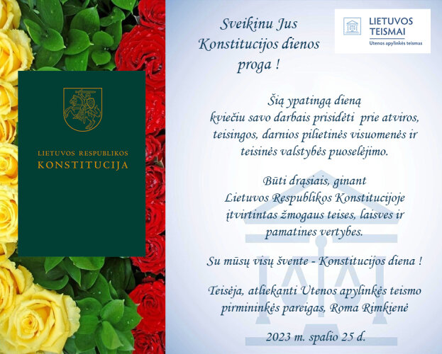 Sveikinimas Konstitucijos dienos proga!
