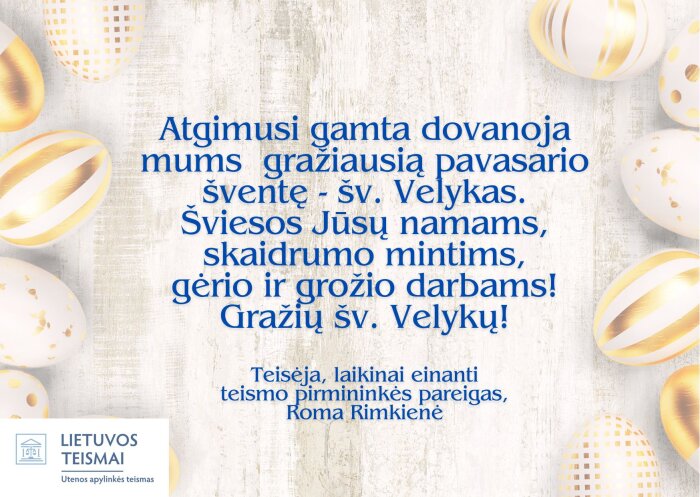 Sveikinimas su šv. Velykomis !