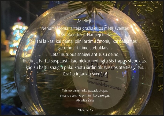 Jaukių šv. Kalėdų ir džiaugsmingų Naujųjų metų!