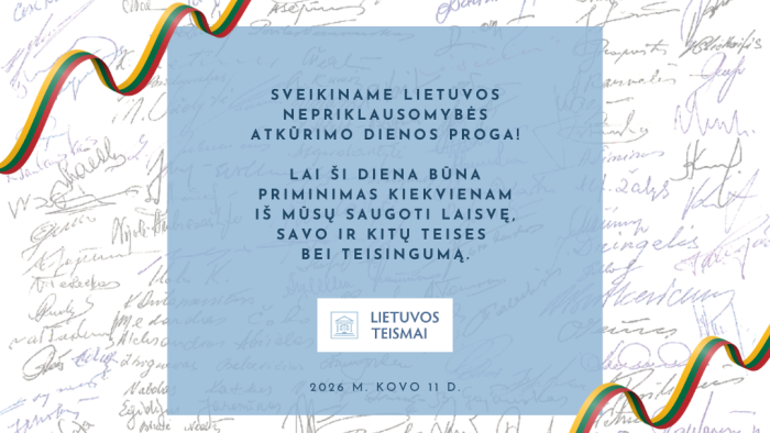 Sveikinimas Kovo 11-osios proga
