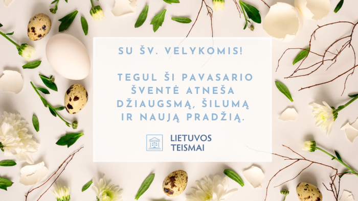 Sveikinimas su Šv. Velykom!